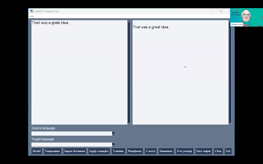 A screenshot of the ChatGPT CAT-tool. Click on the image to open the video.