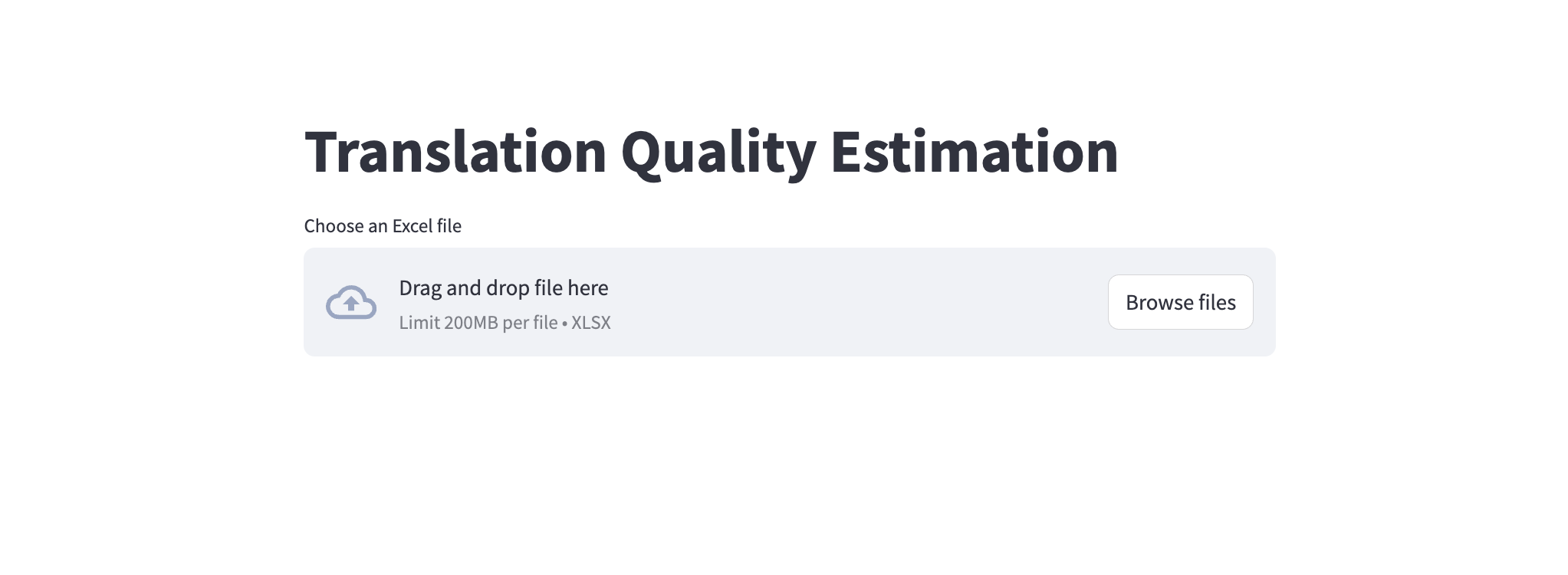 Screenshot of Custom.MT's quality estimation tool showcasing its interface.