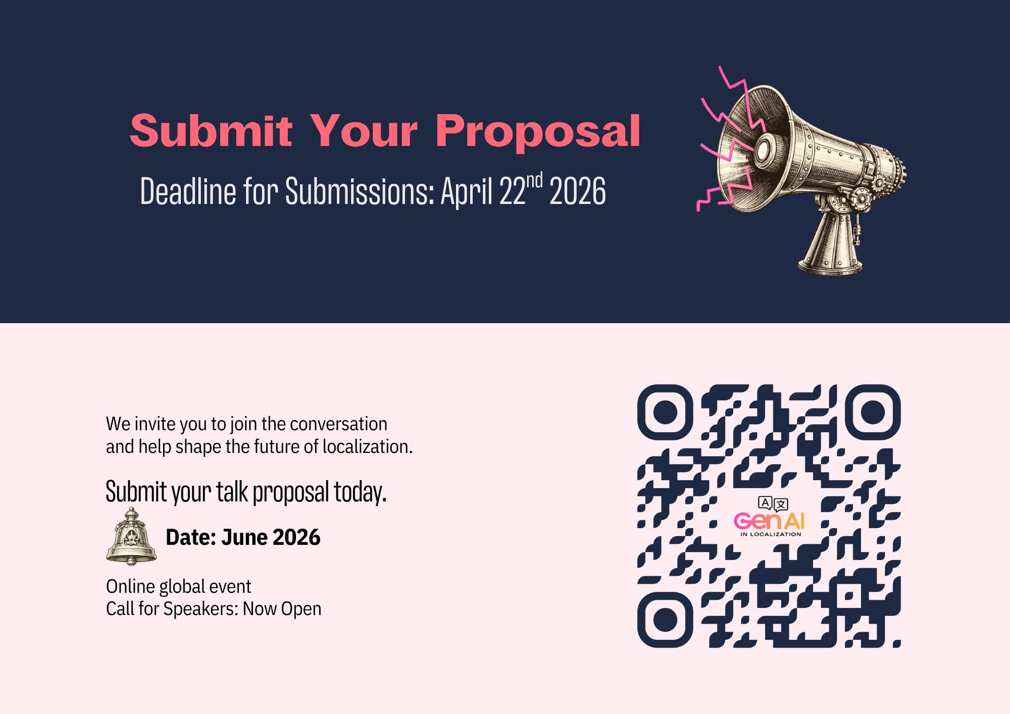 Call for speakers, slide three